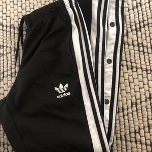Rip off button up adidas joggers